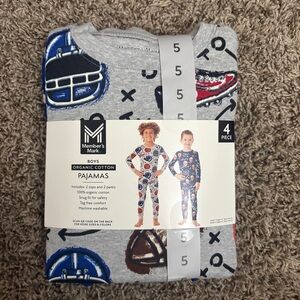 Member's Mark Boys Organic Cotton Pajama Set - Gray and Blue